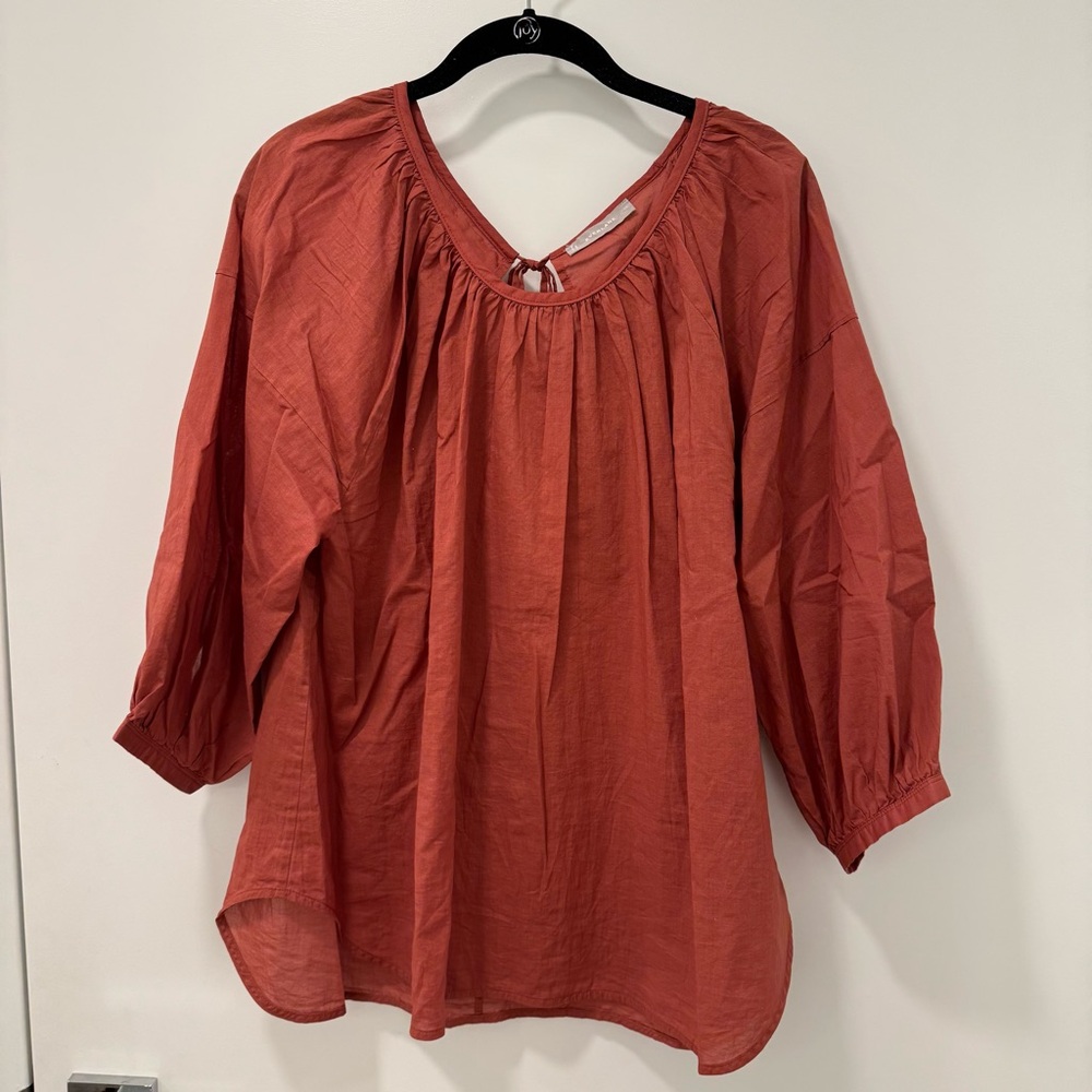 Everlane Women's Burnt Clay Bubble Sleeve Top
